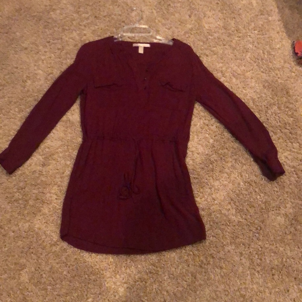 Burgundy long sleeve dress